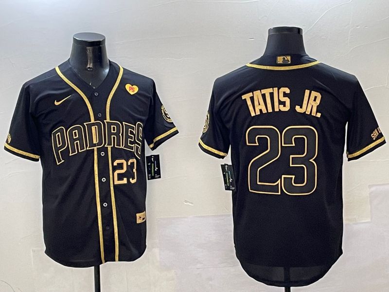 Men San Diego Padres #23 Tatis jr Black Gold Game 2025 Nike MLB Jersey style 13->san diego padres->MLB Jersey